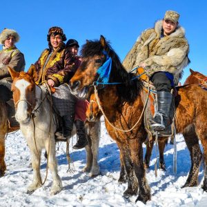 camel riding in Tolbo Eagle Festival