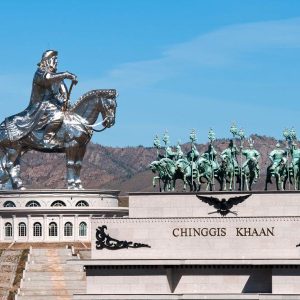 Chinggis Khan Statue with mongolia vacation